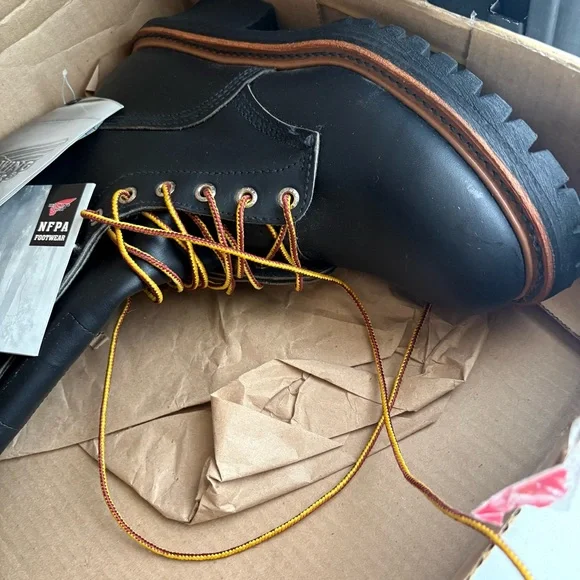 Red Wing Vintage Leather Logger Vibram Lace up Boot made in USA Deadstock - Picture 11 of 14